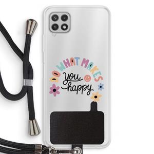 CaseCompany Happy days: Samsung Galaxy A22 4G Transparant Hoesje met koord