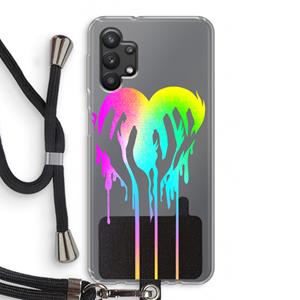 CaseCompany Hold My Heart: Samsung Galaxy A32 5G Transparant Hoesje met koord