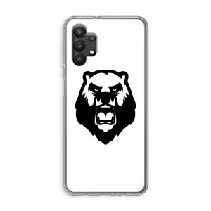 CaseCompany Angry Bear (white): Samsung Galaxy A32 5G Transparant Hoesje