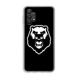 CaseCompany Angry Bear (black): Samsung Galaxy A32 5G Transparant Hoesje
