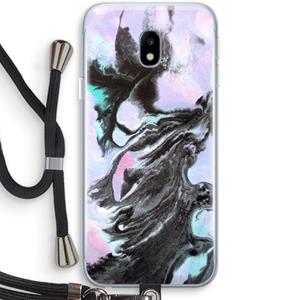 CaseCompany Pastel zwart: Samsung Galaxy J3 (2017) Transparant Hoesje met koord