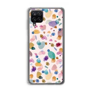 CaseCompany Terrazzo Memphis Pink: Samsung Galaxy A12 Transparant Hoesje