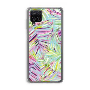 CaseCompany Tropical Palms Blue: Samsung Galaxy A12 Transparant Hoesje