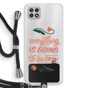 CaseCompany Optimistic flower girl: Samsung Galaxy A22 4G Transparant Hoesje met koord