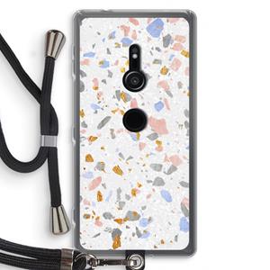 CaseCompany Terrazzo N°8: Sony Xperia XZ2 Transparant Hoesje met koord