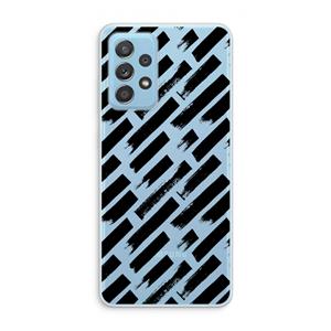 CaseCompany Zwarte vegen: Samsung Galaxy A73 Transparant Hoesje