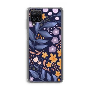 CaseCompany Flowers with blue leaves: Samsung Galaxy A12 Transparant Hoesje