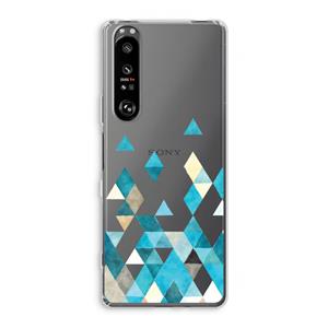 CaseCompany Gekleurde driehoekjes blauw: Sony Xperia 1 III Transparant Hoesje