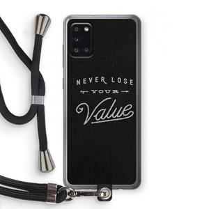 CaseCompany Never lose your value: Samsung Galaxy A31 Transparant Hoesje met koord