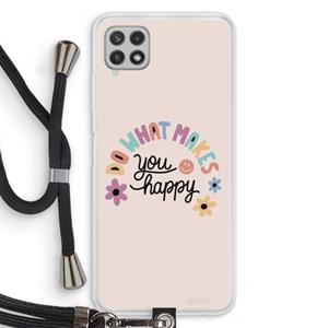 CaseCompany Happy days: Samsung Galaxy A22 4G Transparant Hoesje met koord
