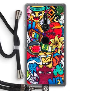 CaseCompany No Rules: Sony Xperia XZ2 Transparant Hoesje met koord