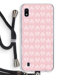 CaseCompany Ass 'n Titties: Samsung Galaxy A10 Transparant Hoesje met koord
