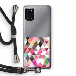 CaseCompany Gekleurde driehoekjes: Samsung Galaxy A31 Transparant Hoesje met koord