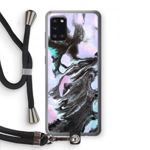 CaseCompany Pastel zwart: Samsung Galaxy A31 Transparant Hoesje met koord