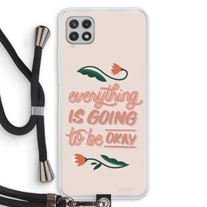 CaseCompany Optimistic flower girl: Samsung Galaxy A22 4G Transparant Hoesje met koord