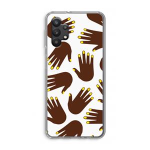 CaseCompany Hands dark: Samsung Galaxy A32 5G Transparant Hoesje