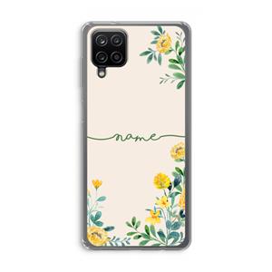 CaseCompany Gele bloemen: Samsung Galaxy A12 Transparant Hoesje