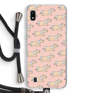 CaseCompany Ponys: Samsung Galaxy A10 Transparant Hoesje met koord