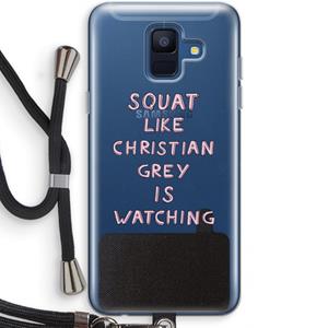 CaseCompany Christian Grey: Samsung Galaxy A6 (2018) Transparant Hoesje met koord