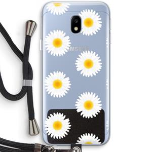 CaseCompany Margrietjes: Samsung Galaxy J3 (2017) Transparant Hoesje met koord
