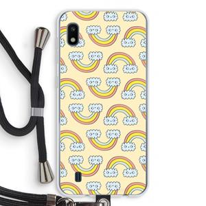 CaseCompany Regenboog: Samsung Galaxy A10 Transparant Hoesje met koord