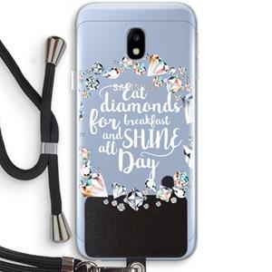 CaseCompany Diamonds: Samsung Galaxy J3 (2017) Transparant Hoesje met koord