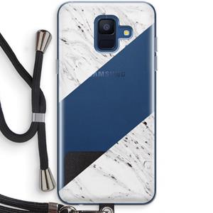 CaseCompany Biggest stripe: Samsung Galaxy A6 (2018) Transparant Hoesje met koord
