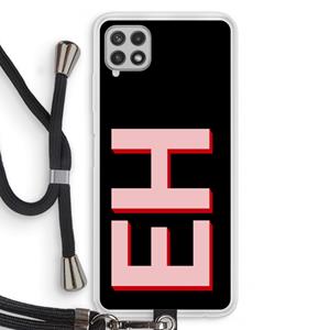 CaseCompany Monogram: Samsung Galaxy A22 4G Transparant Hoesje met koord