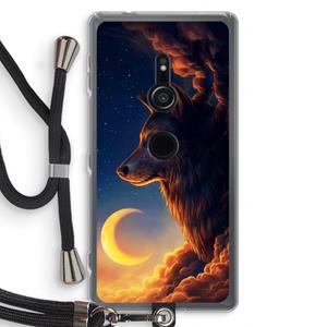 CaseCompany Night Guardian: Sony Xperia XZ2 Transparant Hoesje met koord