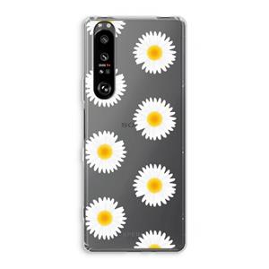 CaseCompany Margrietjes: Sony Xperia 1 III Transparant Hoesje