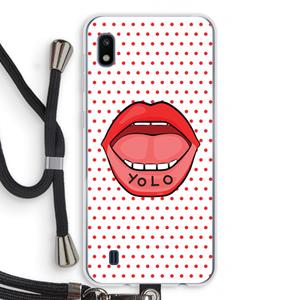 CaseCompany Yolo Denise: Samsung Galaxy A10 Transparant Hoesje met koord