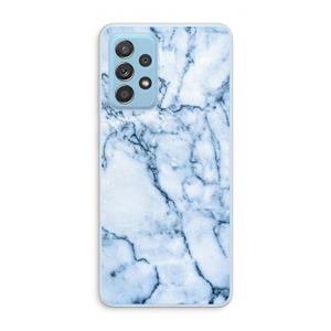 CaseCompany Blauw marmer: Samsung Galaxy A73 Transparant Hoesje