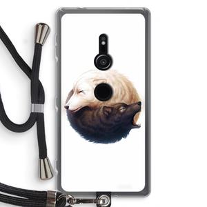CaseCompany Yin Yang Wolves: Sony Xperia XZ2 Transparant Hoesje met koord
