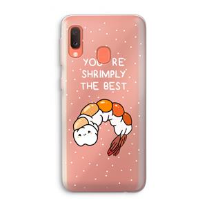 CaseCompany You're Shrimply The Best: Samsung Galaxy A20e Transparant Hoesje