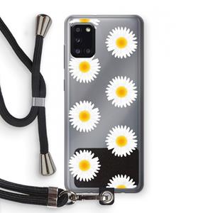 CaseCompany Margrietjes: Samsung Galaxy A31 Transparant Hoesje met koord