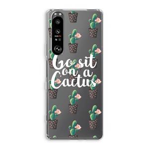 CaseCompany Cactus quote: Sony Xperia 1 III Transparant Hoesje