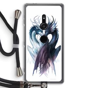 CaseCompany Yin Yang Dragons: Sony Xperia XZ2 Transparant Hoesje met koord
