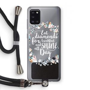 CaseCompany Diamonds: Samsung Galaxy A31 Transparant Hoesje met koord