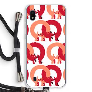 CaseCompany Dogs: Samsung Galaxy A10 Transparant Hoesje met koord
