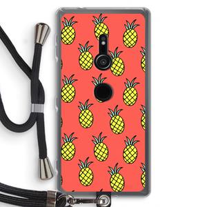 CaseCompany Ananas: Sony Xperia XZ2 Transparant Hoesje met koord