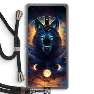 CaseCompany Wolf Dreamcatcher: Sony Xperia XZ2 Transparant Hoesje met koord