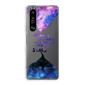 CaseCompany Stars quote: Sony Xperia 1 III Transparant Hoesje