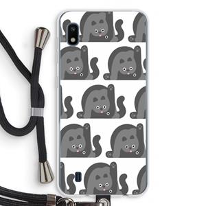 CaseCompany Cats: Samsung Galaxy A10 Transparant Hoesje met koord