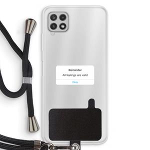 CaseCompany Reminder: Samsung Galaxy A22 4G Transparant Hoesje met koord
