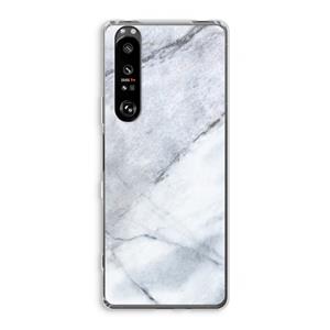 CaseCompany Witte marmer: Sony Xperia 1 III Transparant Hoesje