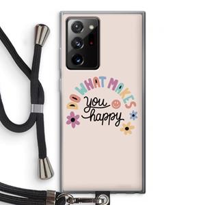 CaseCompany Happy days: Samsung Galaxy Note 20 Ultra / Note 20 Ultra 5G Transparant Hoesje met koord