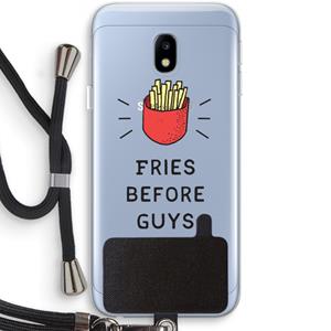 CaseCompany Fries before guys: Samsung Galaxy J3 (2017) Transparant Hoesje met koord