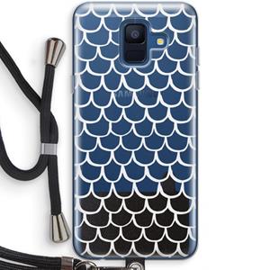 CaseCompany Dakpannetjes: Samsung Galaxy A6 (2018) Transparant Hoesje met koord
