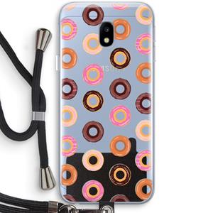 CaseCompany Donuts: Samsung Galaxy J3 (2017) Transparant Hoesje met koord