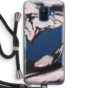 CaseCompany Roze stroom: Samsung Galaxy A6 (2018) Transparant Hoesje met koord